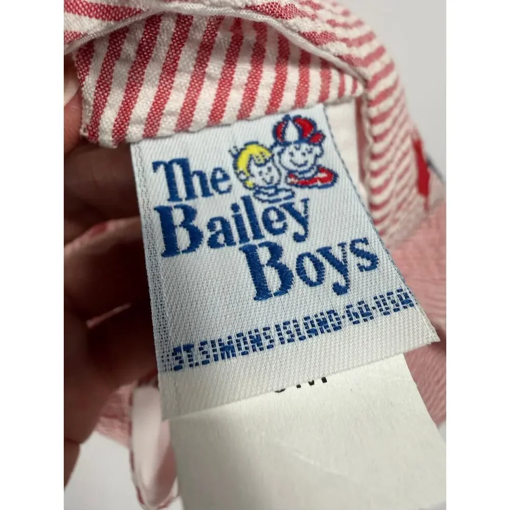 NEW The Bailey Boys USA Boat Seersucker Sailboat Bubble Romper Red 9 Months